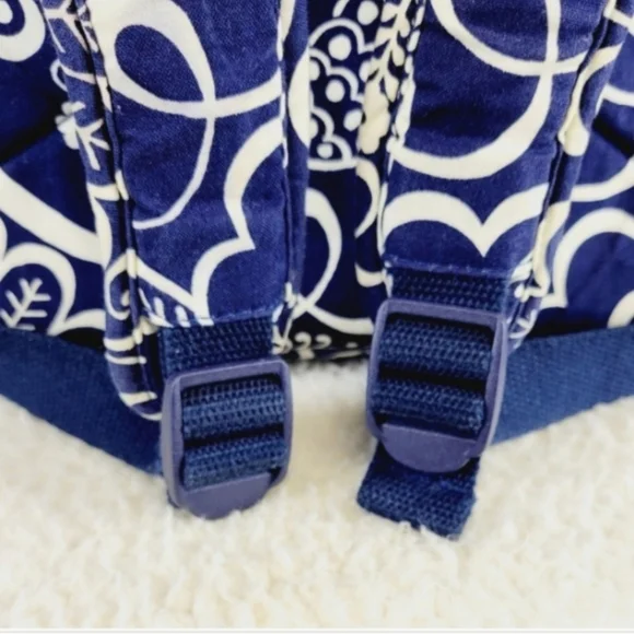 VERA BRADLEY Twirly Birds Navy Blue Laptop Backpack - Picture 5 of 12